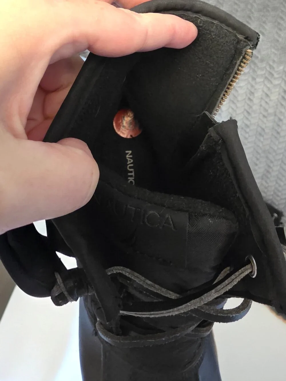 NWOT Nautica Women's Black Quilted Lace-Up Duck Boots